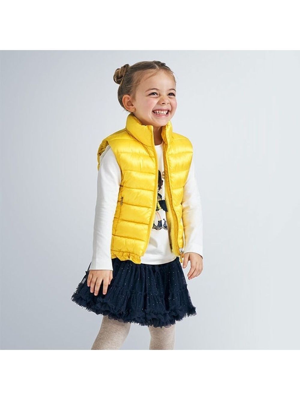 Size 7 Girls Mayoral Yellow Puffer Vest for Kids